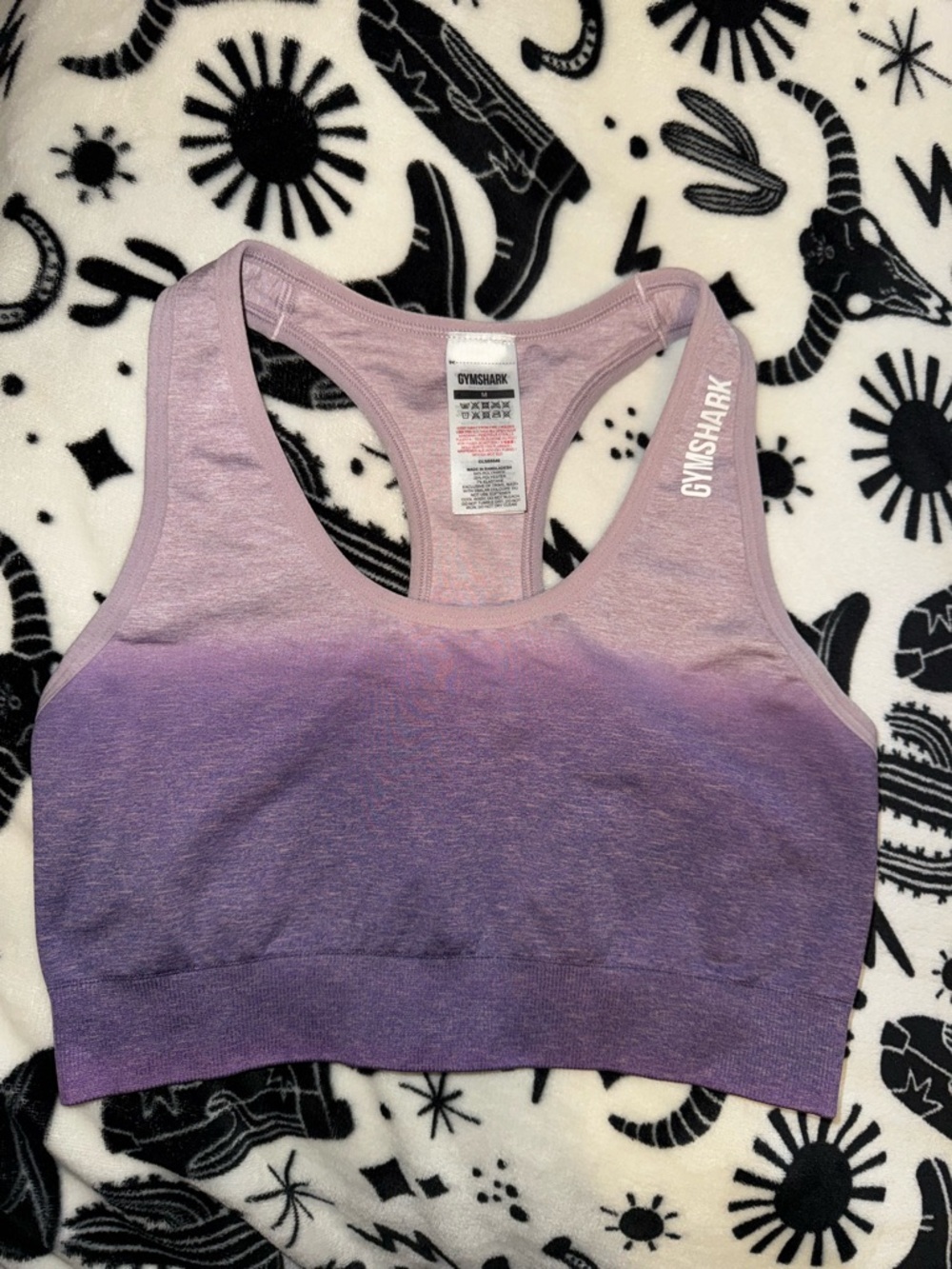 Gymshark Ombre Lilac to Deep Purple Seamless Sports Bra - Picture 4 of 8